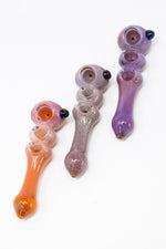 6" Red/Orange Triple Bowl Hand Pipe