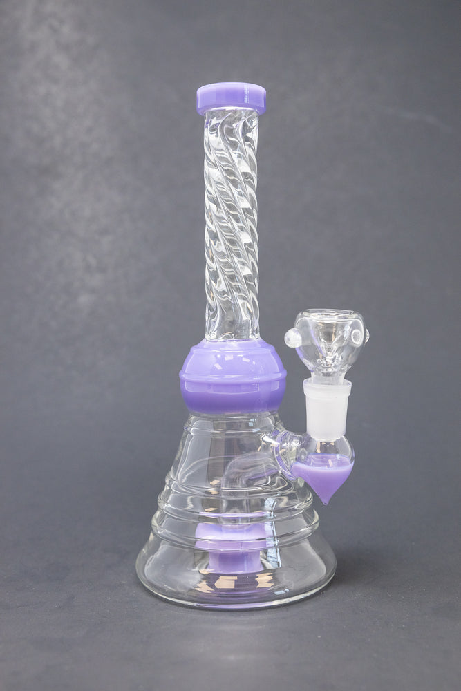 8" Slime Purple Twisted Neck Bong