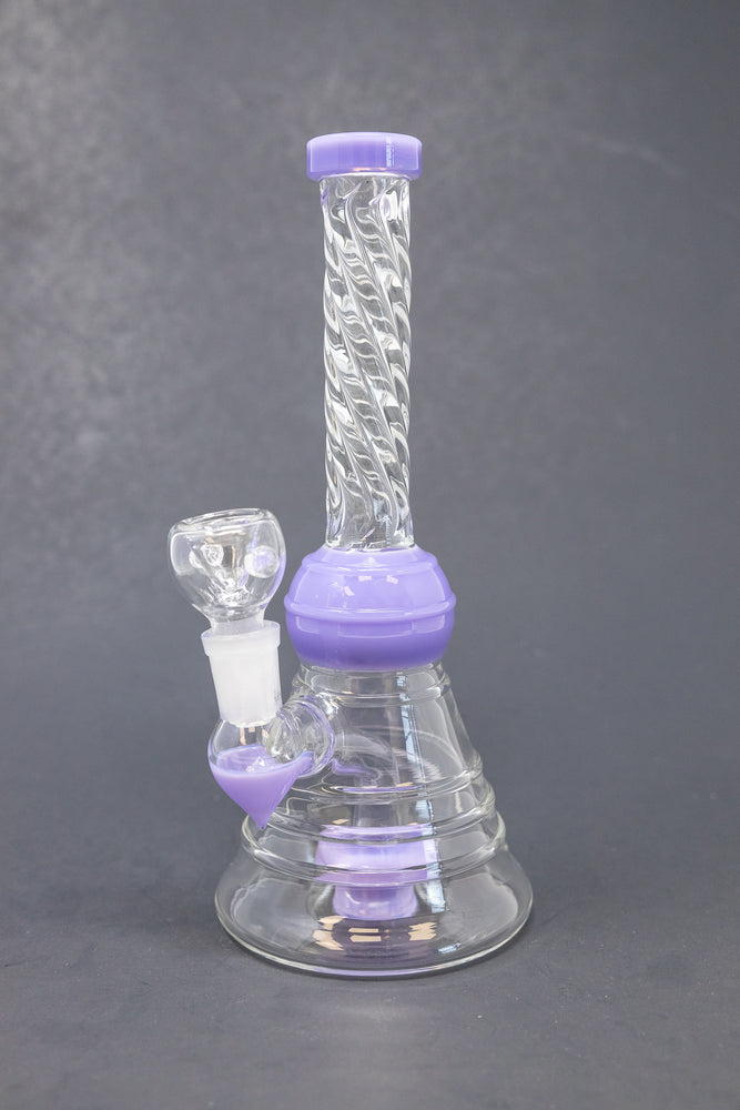 8" Slime Purple Twisted Neck Bong