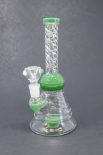 8" Green Twisted Neck Bong