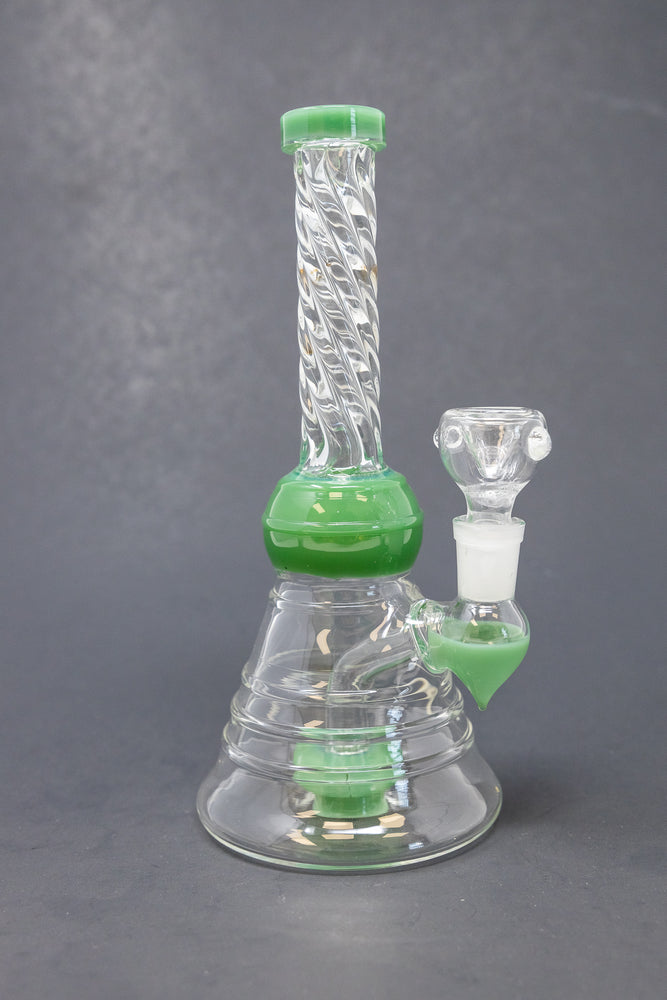 8" Green Twisted Neck Bong