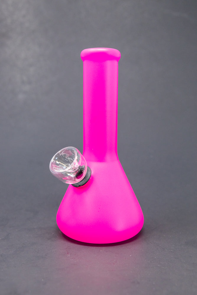 6” Frosted Pink Beaker Bong