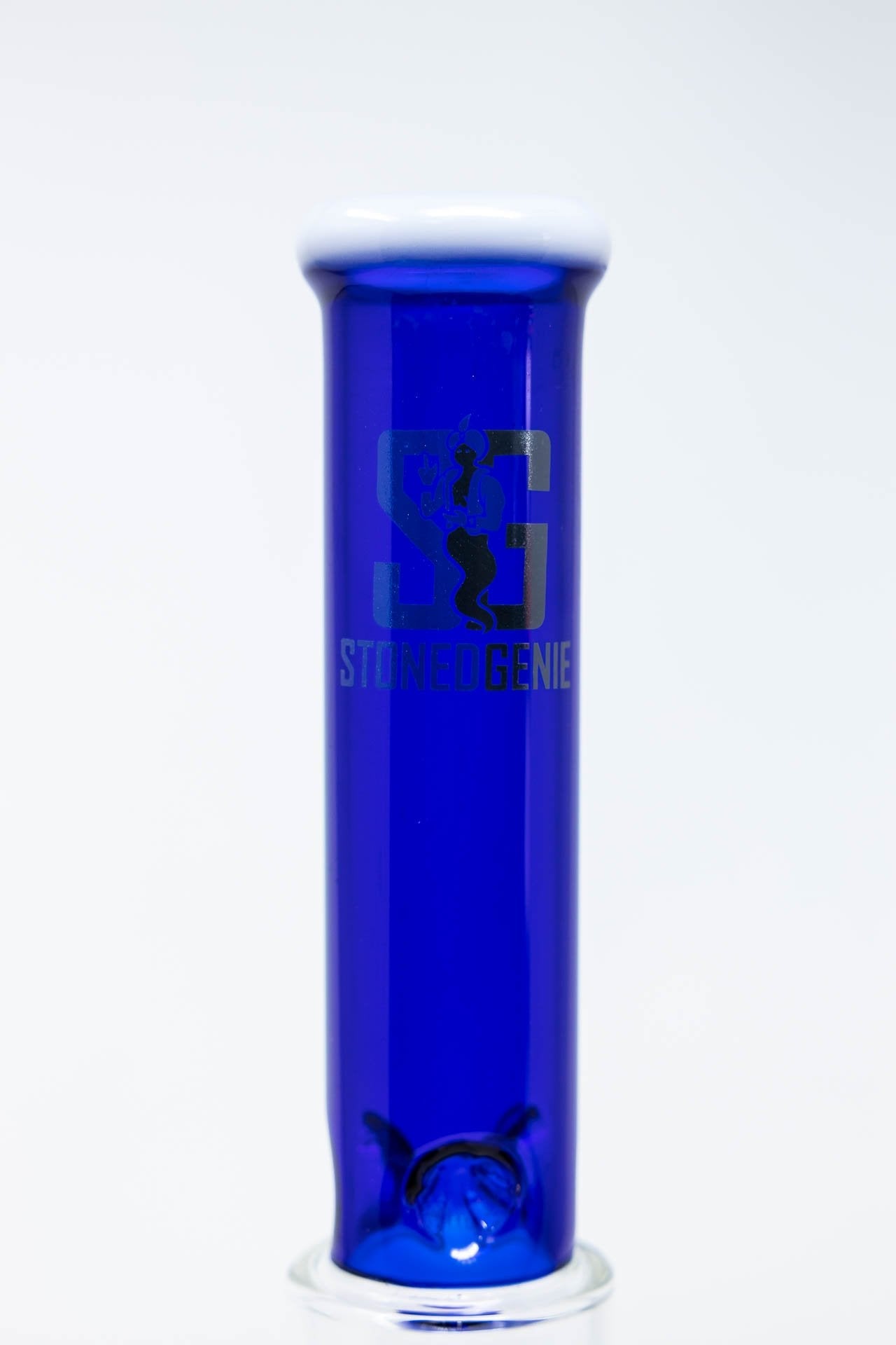 14" Stoned Genie Blue Double Percolator Bong