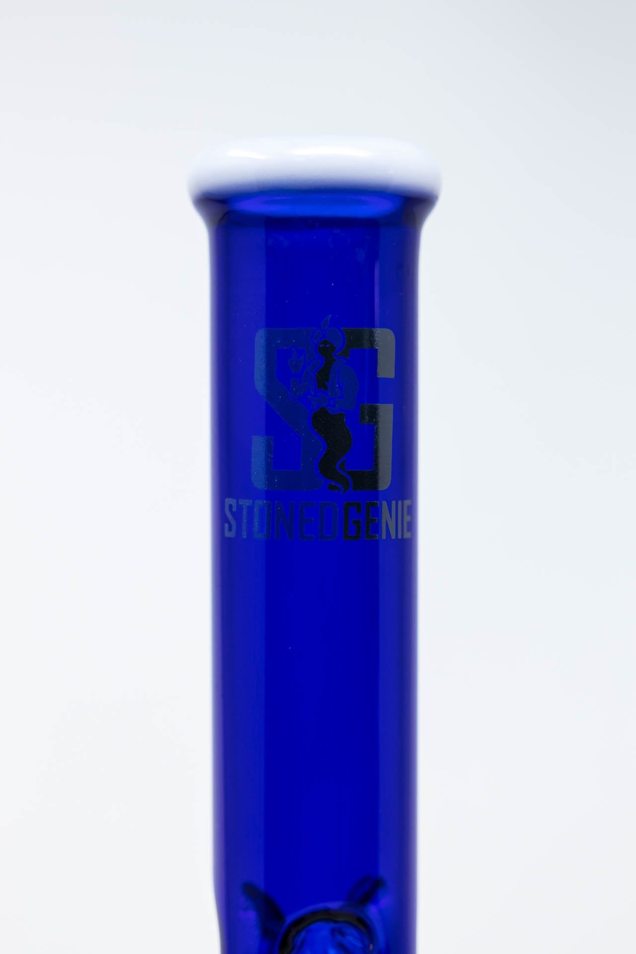 14" Stoned Genie Blue Double Percolator Bong