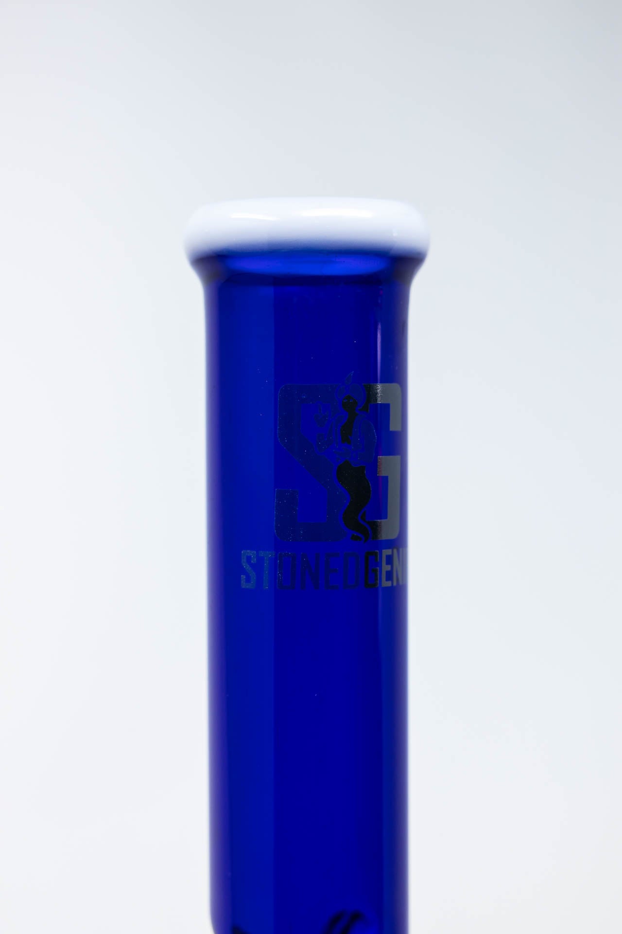 14" Stoned Genie Blue Double Percolator Bong