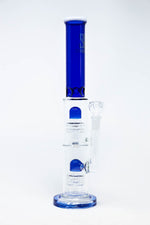14" Stoned Genie Blue Double Percolator Bong