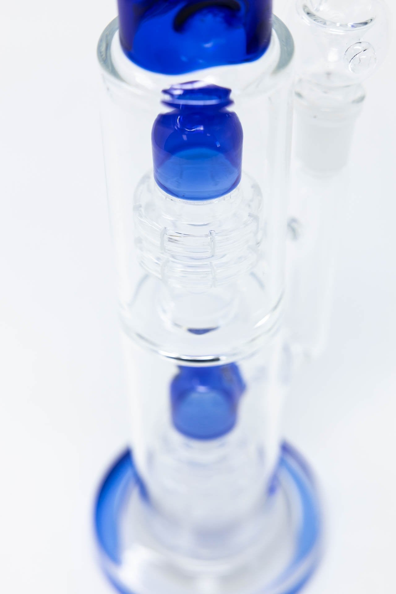 14" Stoned Genie Blue Double Percolator Bong