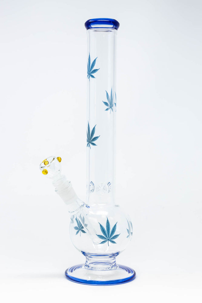 14" Blue Leaf Bubble Bottom w/ Ice Catcher