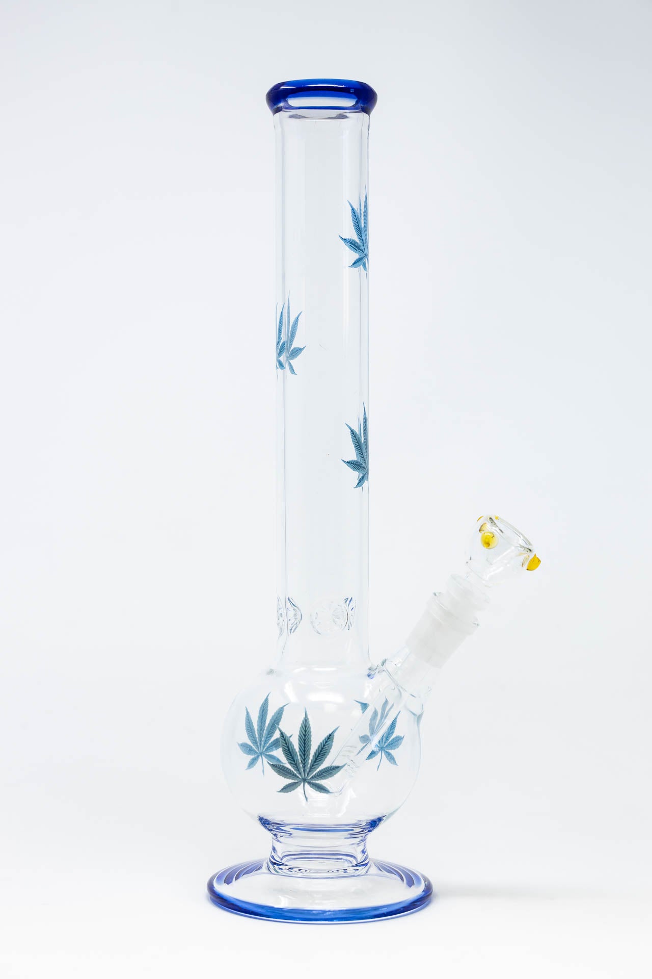 14" Blue Leaf Bubble Bottom w/ Ice Catcher