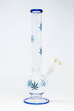 14" Blue Leaf Bubble Bottom w/ Ice Catcher