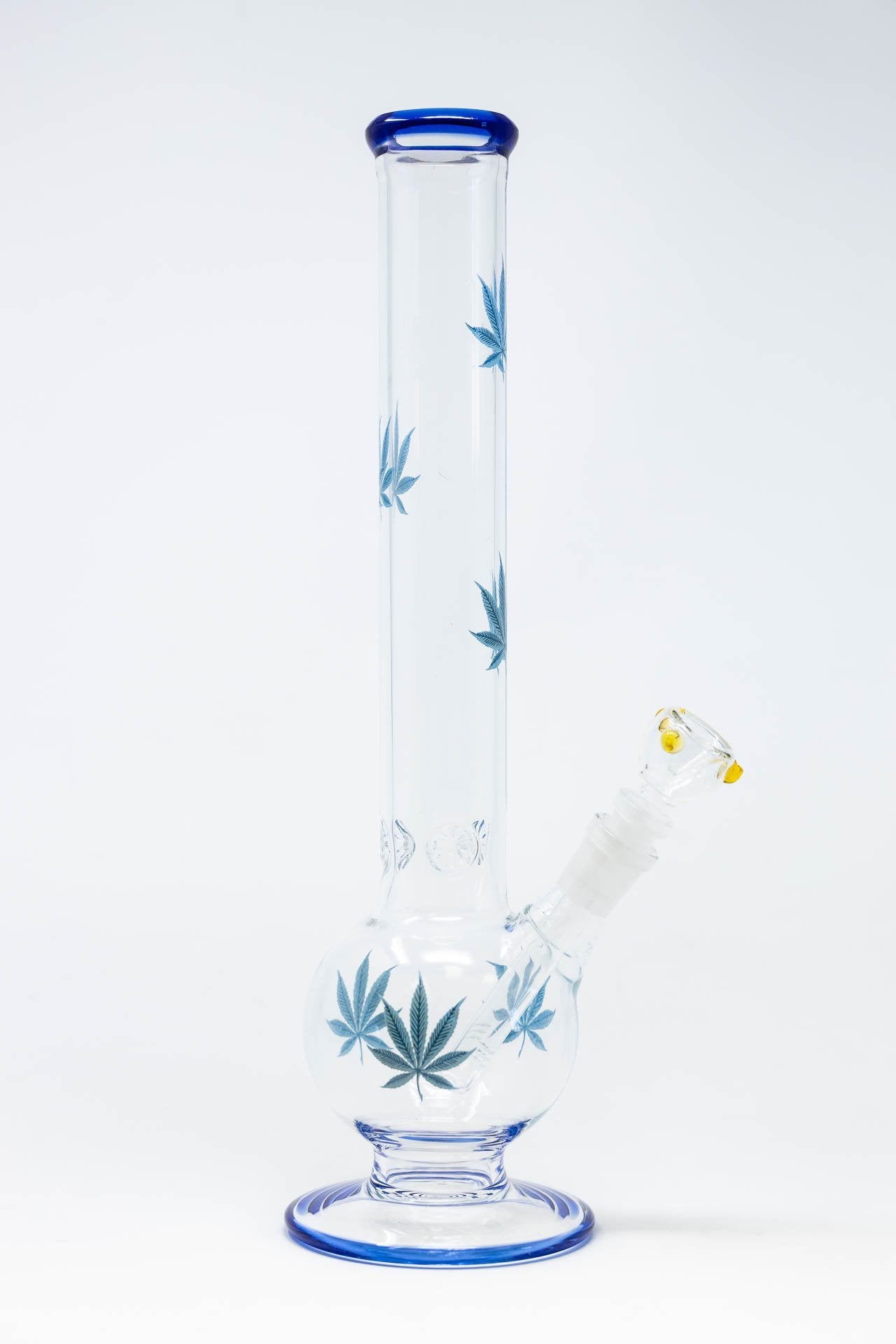 14" Blue Leaf Bubble Bottom w/ Ice Catcher