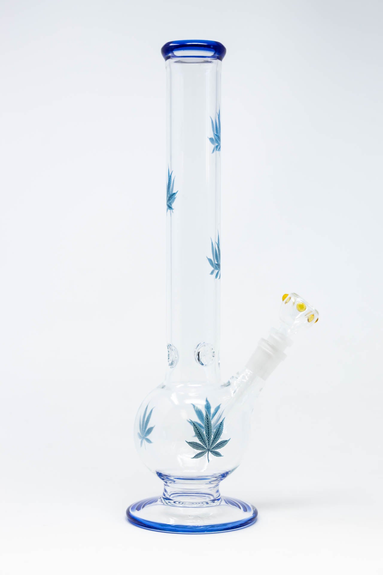 14" Blue Leaf Bubble Bottom w/ Ice Catcher