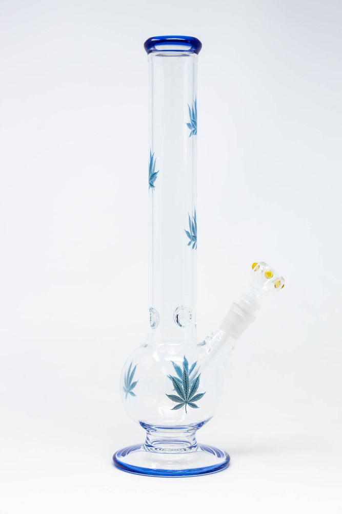 14" Blue Leaf Bubble Bottom w/ Ice Catcher