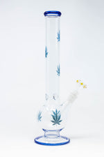 14" Blue Leaf Bubble Bottom w/ Ice Catcher