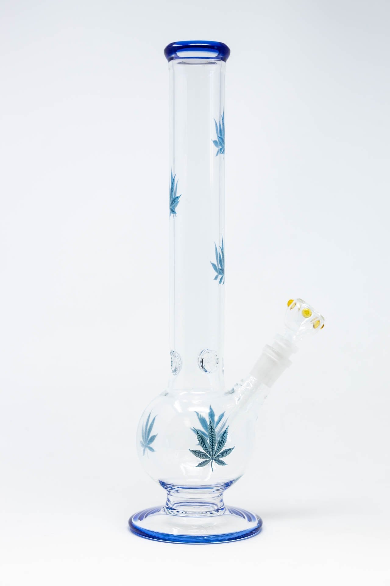 14" Blue Leaf Bubble Bottom w/ Ice Catcher