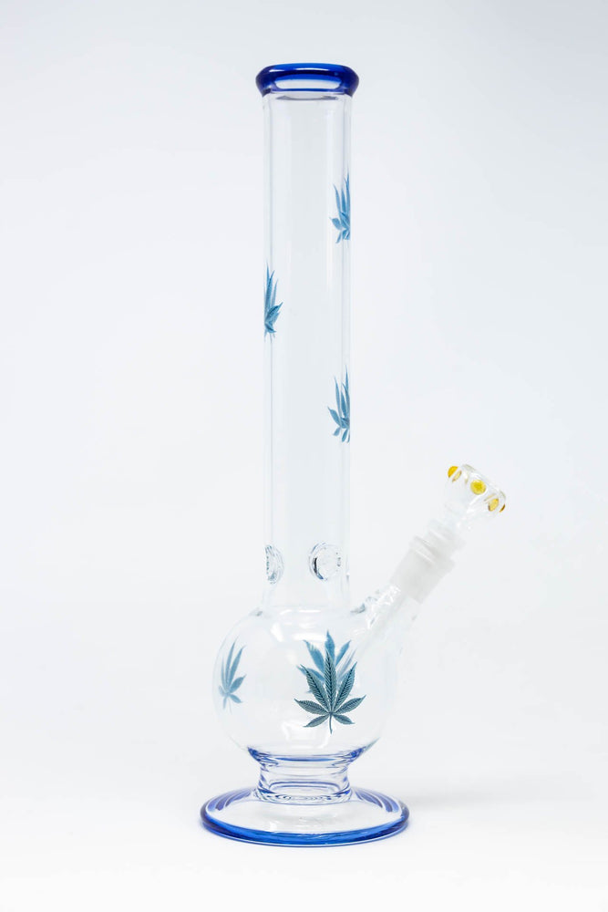 14" Blue Leaf Bubble Bottom w/ Ice Catcher