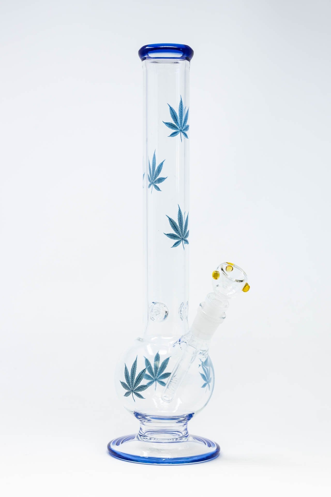 14" Blue Leaf Bubble Bottom w/ Ice Catcher
