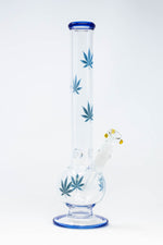 14" Blue Leaf Bubble Bottom w/ Ice Catcher