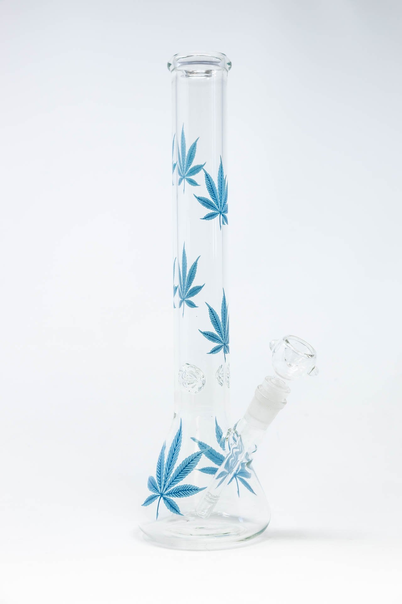 14" Blue Leaf Beaker Bong w/ Ice Catcher
