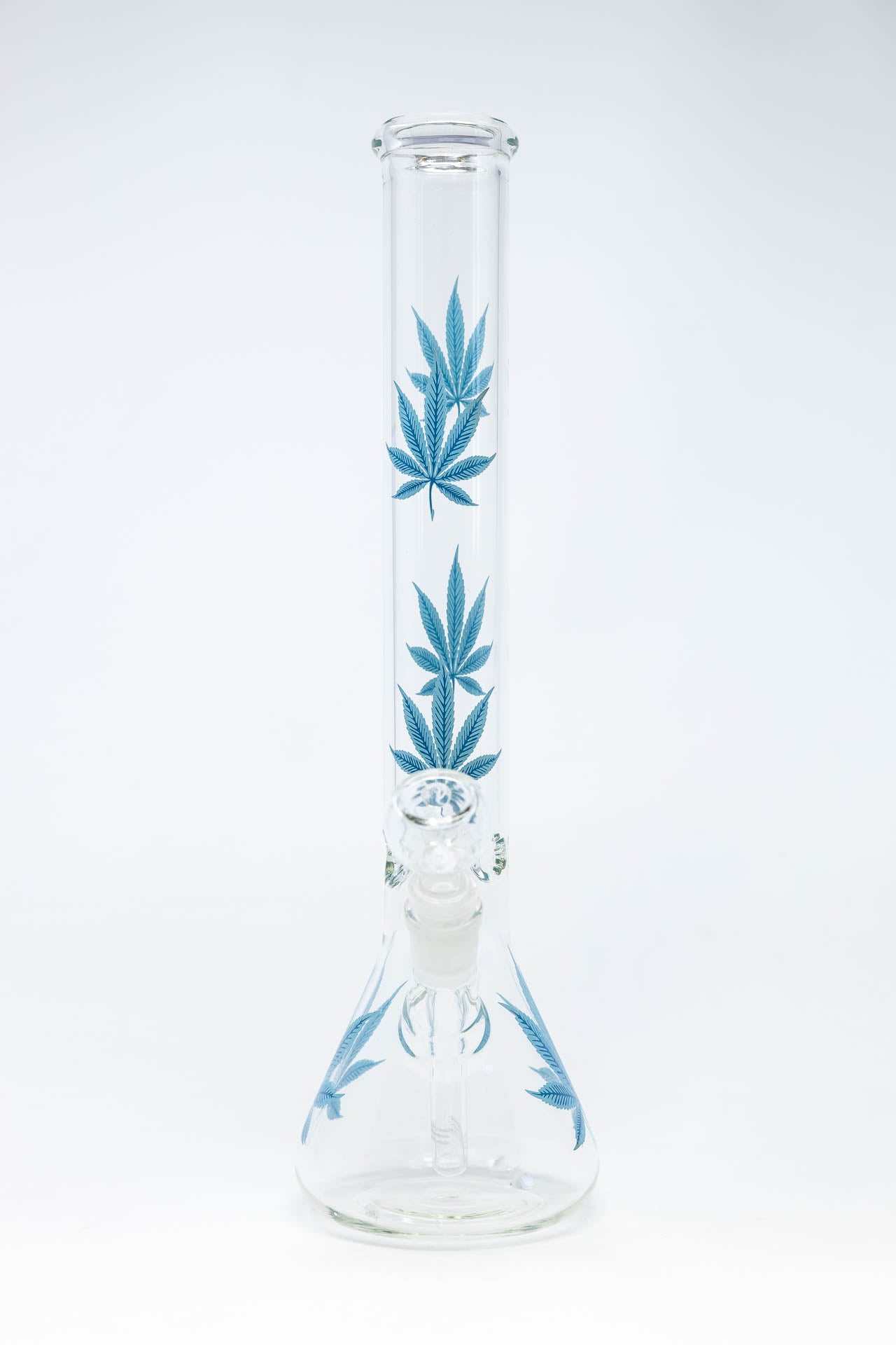 14" Blue Leaf Beaker Bong w/ Ice Catcher