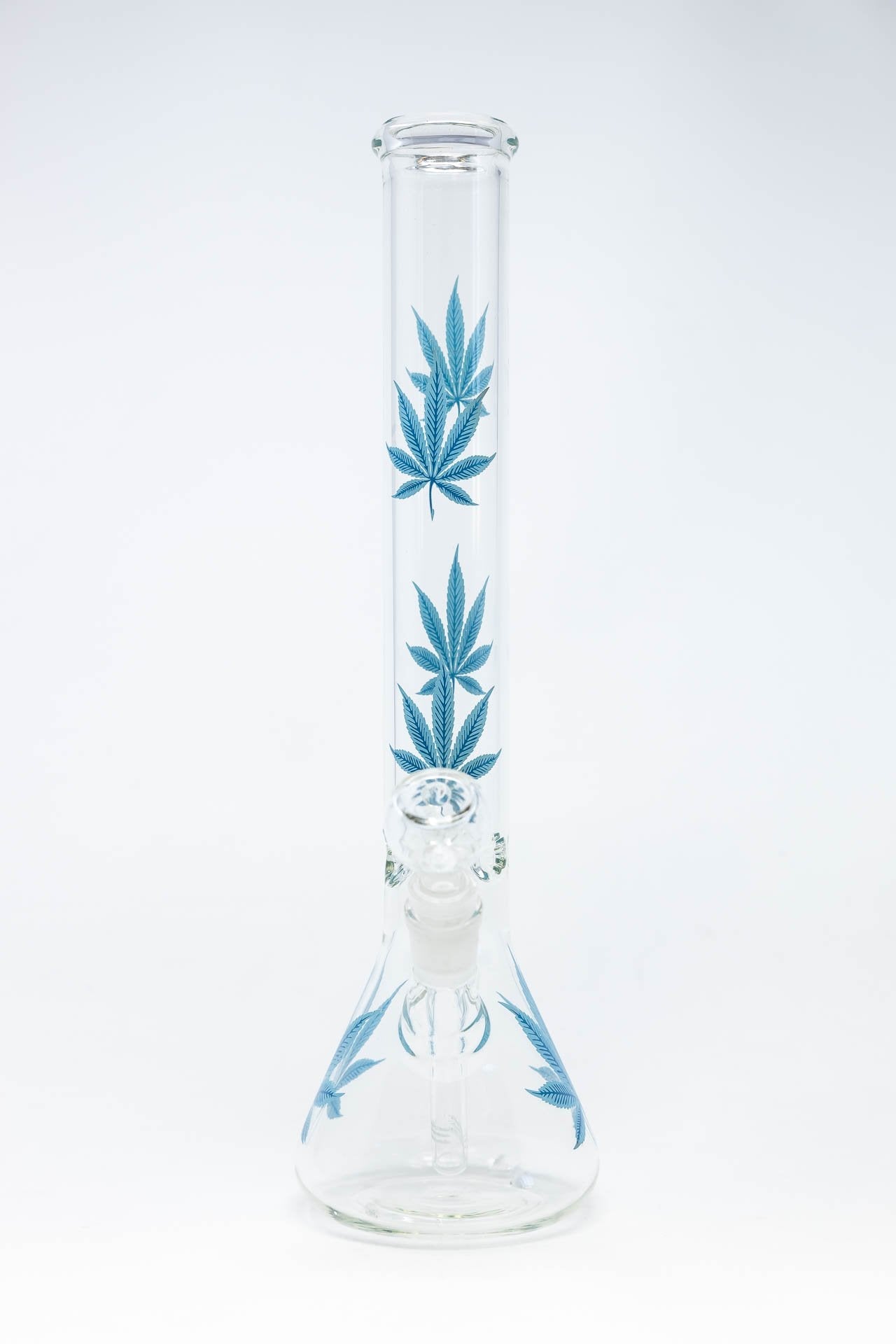 14" Blue Leaf Beaker Bong w/ Ice Catcher