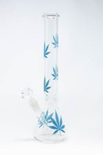 14" Blue Leaf Beaker w/ Ice Catcher