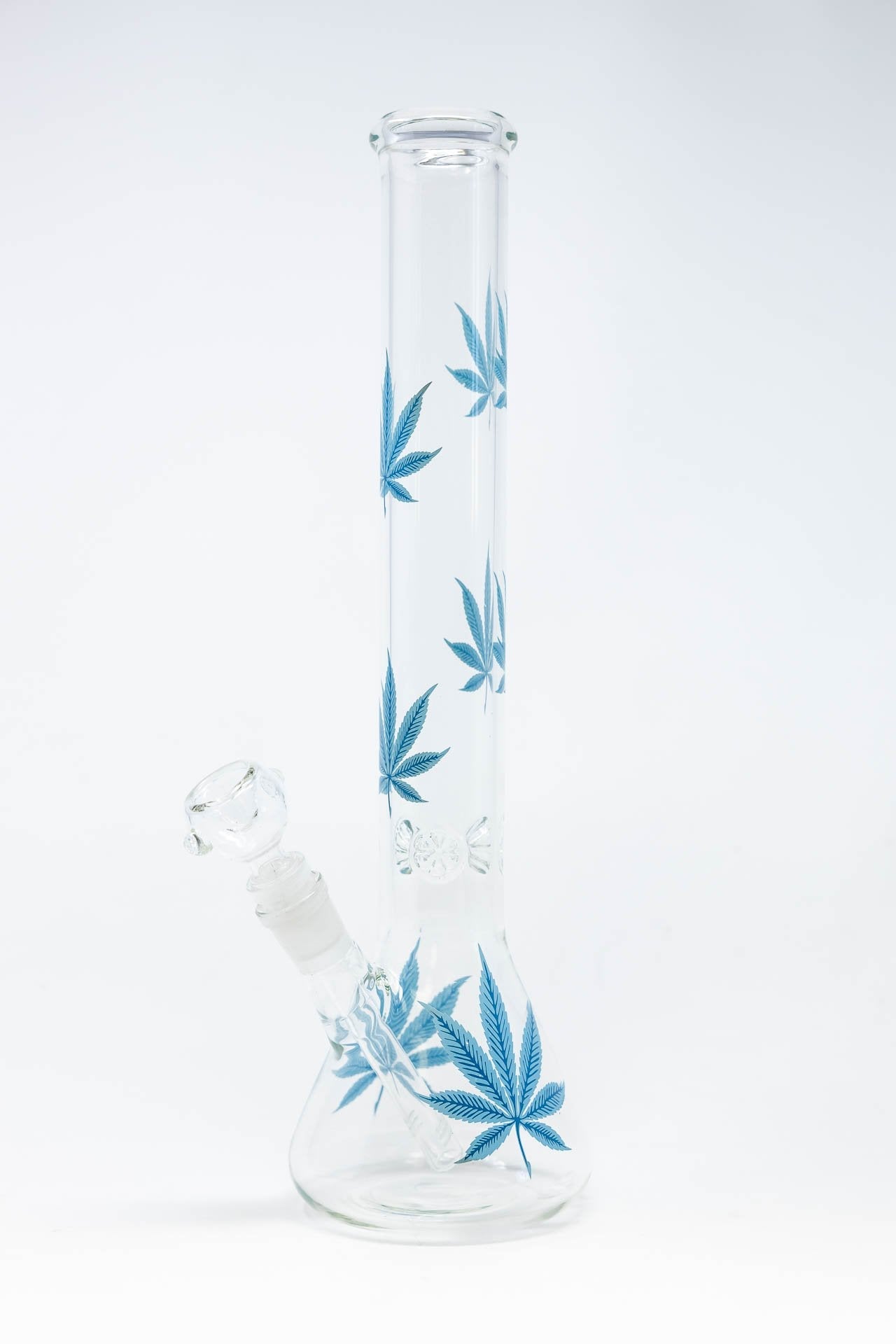 14" Blue Leaf Beaker Bong w/ Ice Catcher