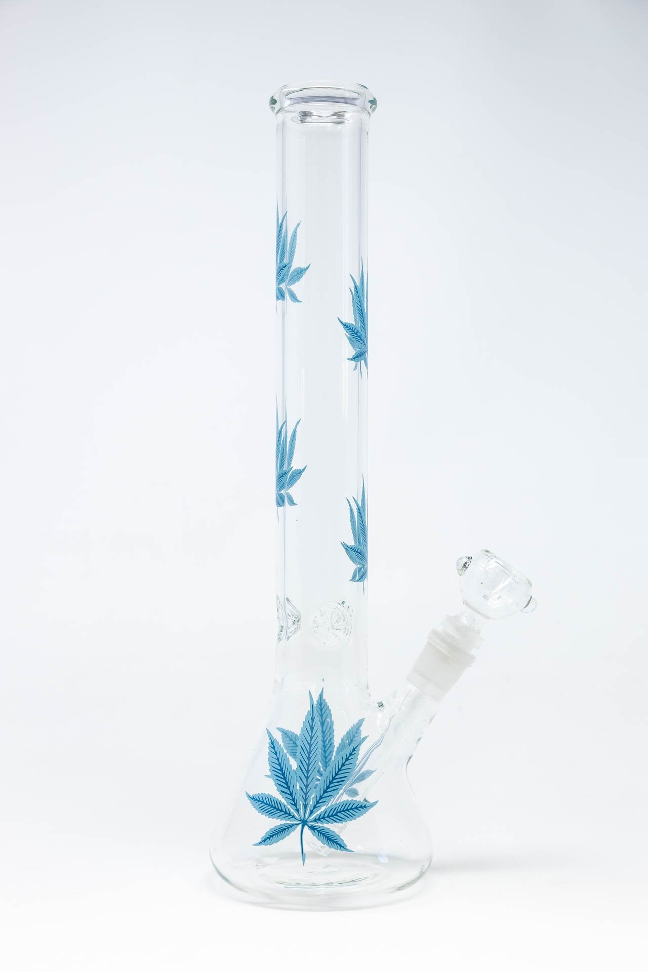14" Blue Leaf Beaker Bong w/ Ice Catcher