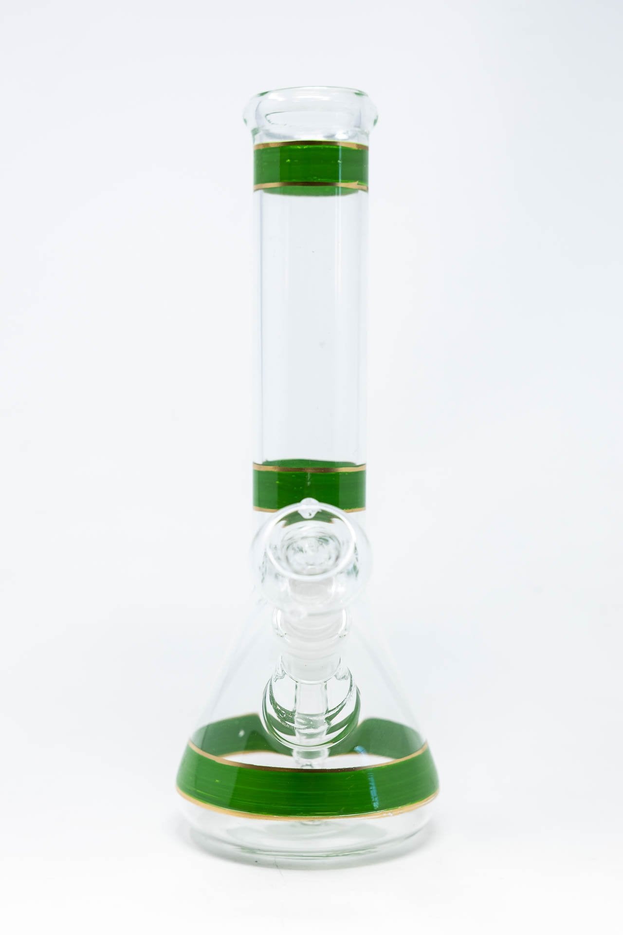 10" Green Stripe Beaker Bong w/ Ice Catcher