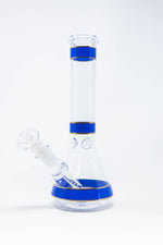 10" Blue Purple Stripe Beaker Bong w/ Ice Catcher