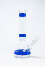 10" Blue Purple Stripe Beaker Bong w/ Ice Catcher