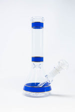 10" Blue Purple Stripe Beaker Bong w/ Ice Catcher