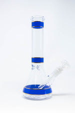 10" Blue Purple Stripe Beaker Bong w/ Ice Catcher