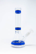 10" Blue Purple Stripe Beaker Bong w/ Ice Catcher