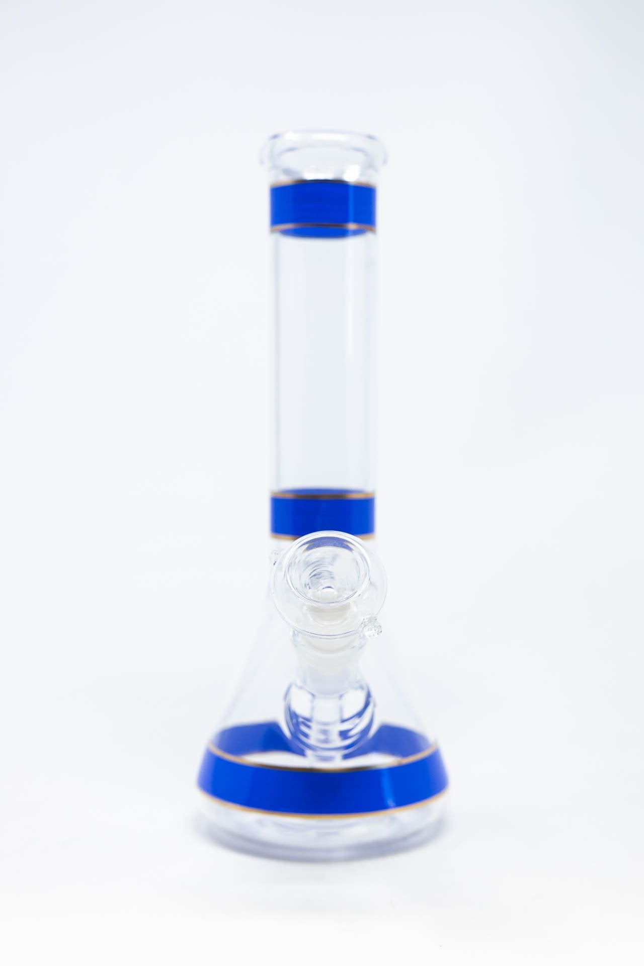 10" Blue Purple Stripe Beaker Bong w/ Ice Catcher