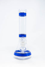 10" Blue Purple Stripe Beaker Bong w/ Ice Catcher