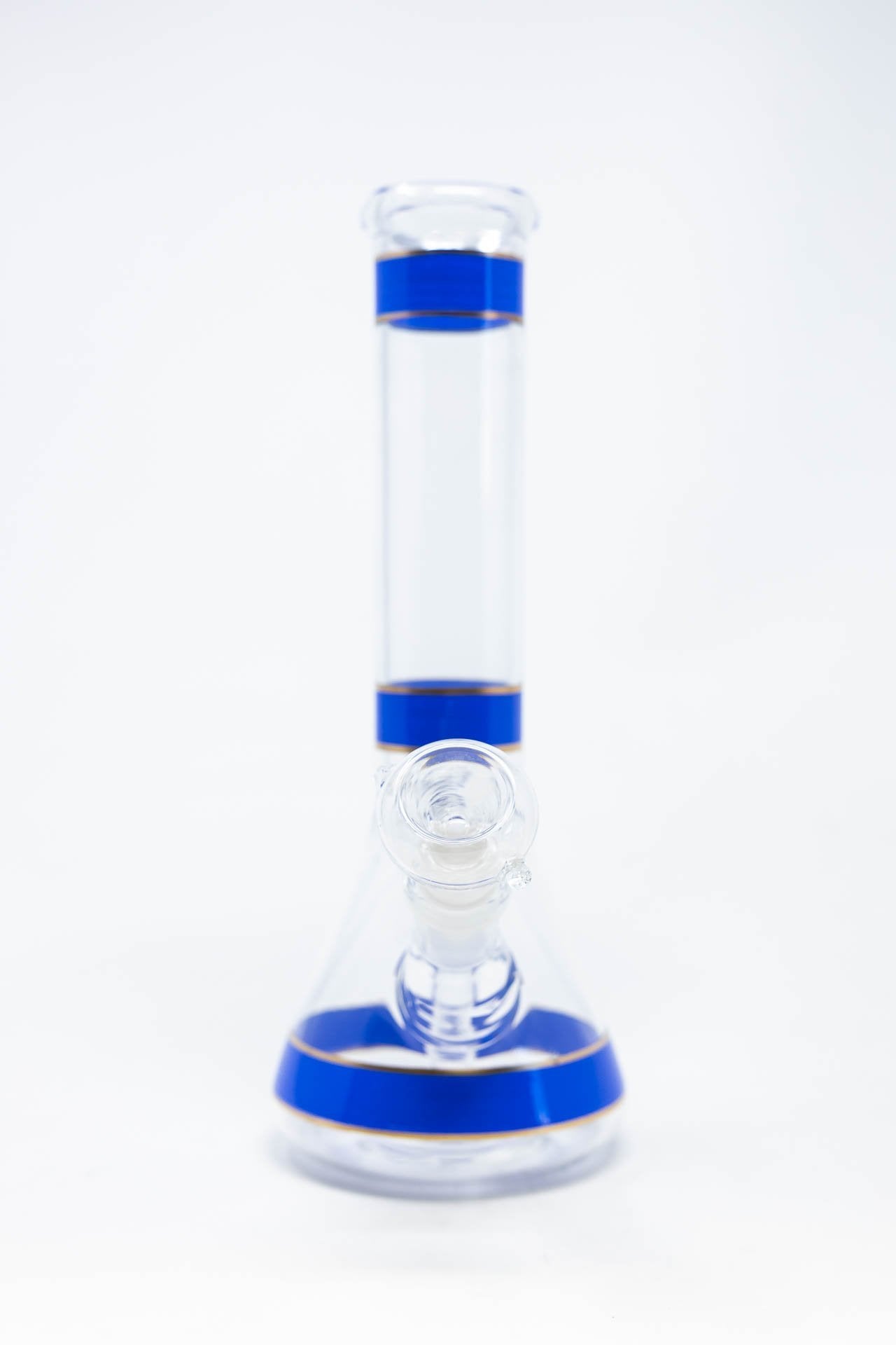 10" Blue Purple Stripe Beaker Bong w/ Ice Catcher