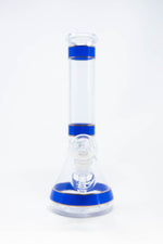 10" Blue Purple Stripe Beaker Bong w/ Ice Catcher