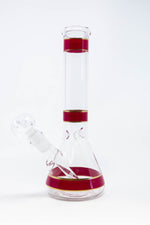 10" Red Stripe Beaker Bong w/ Ice Catcher