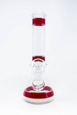 10" Red Stripe Beaker Bong w/ Ice Catcher