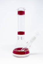 10" Red Stripe Beaker Bong w/ Ice Catcher