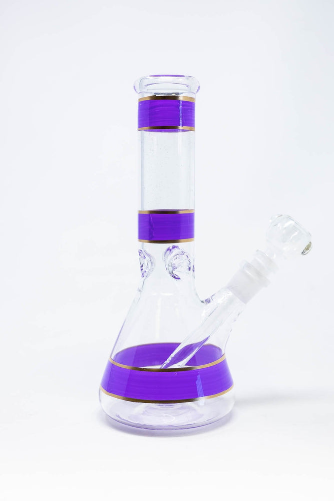 10" Lavender Stripe Beaker Bong w/ Ice Catcher