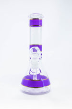 10" Lavender Stripe Beaker Bong w/ Ice Catcher