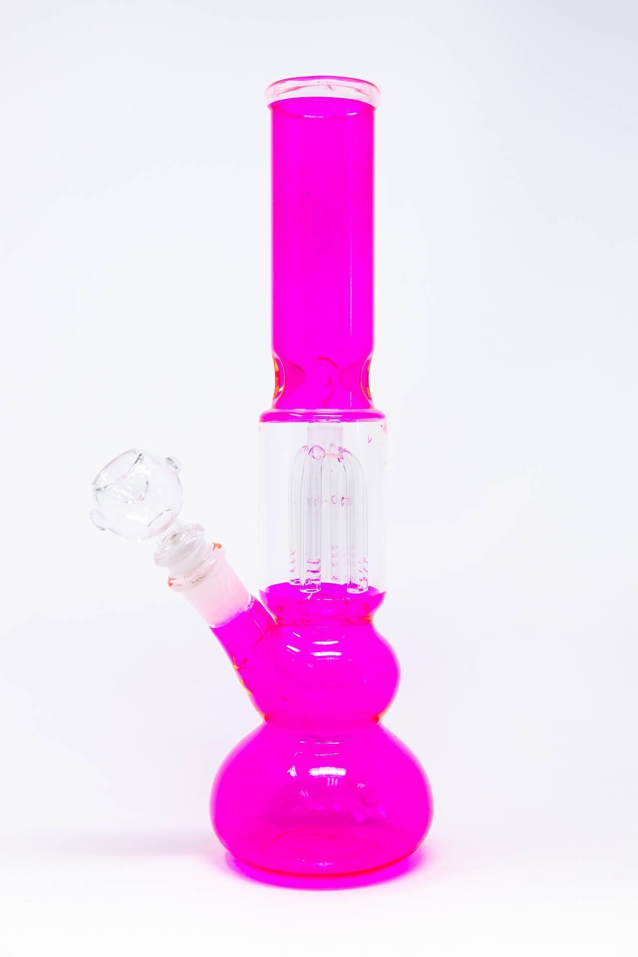 12" Neon Pink Tree Percolator Bong w/ Ice Catcher