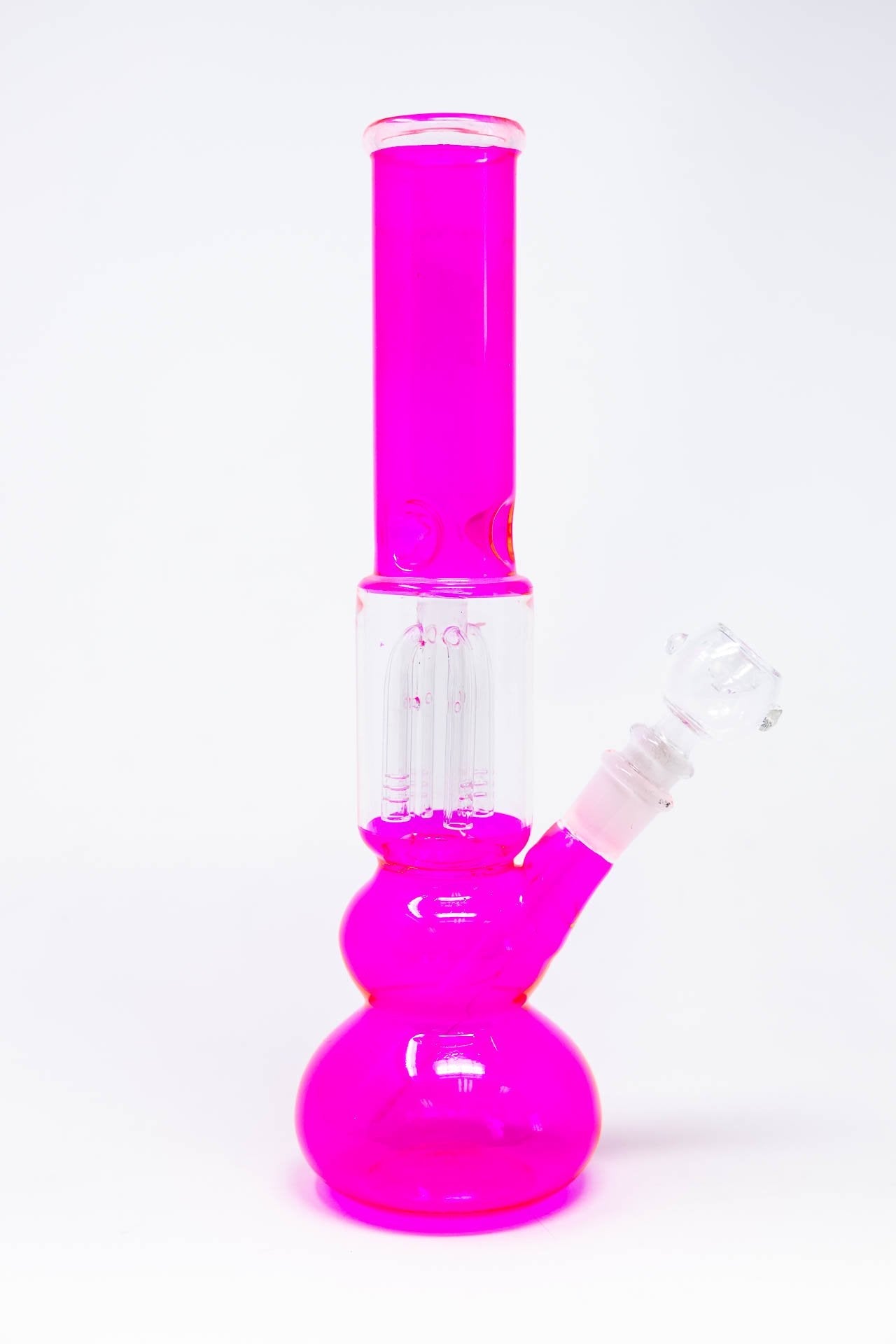 12" Neon Pink Tree Percolator Bong w/ Ice Catcher