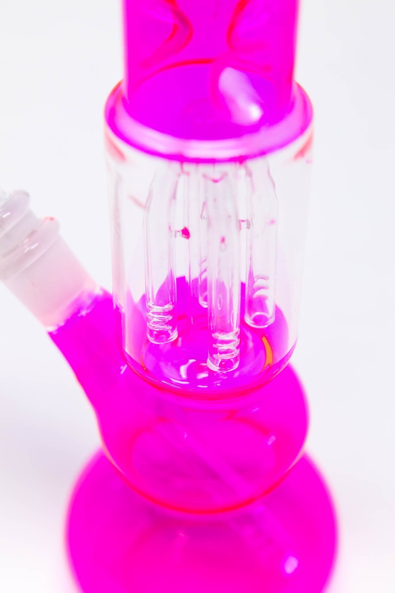 12" Neon Pink Tree Percolator Bong w/ Ice Catcher