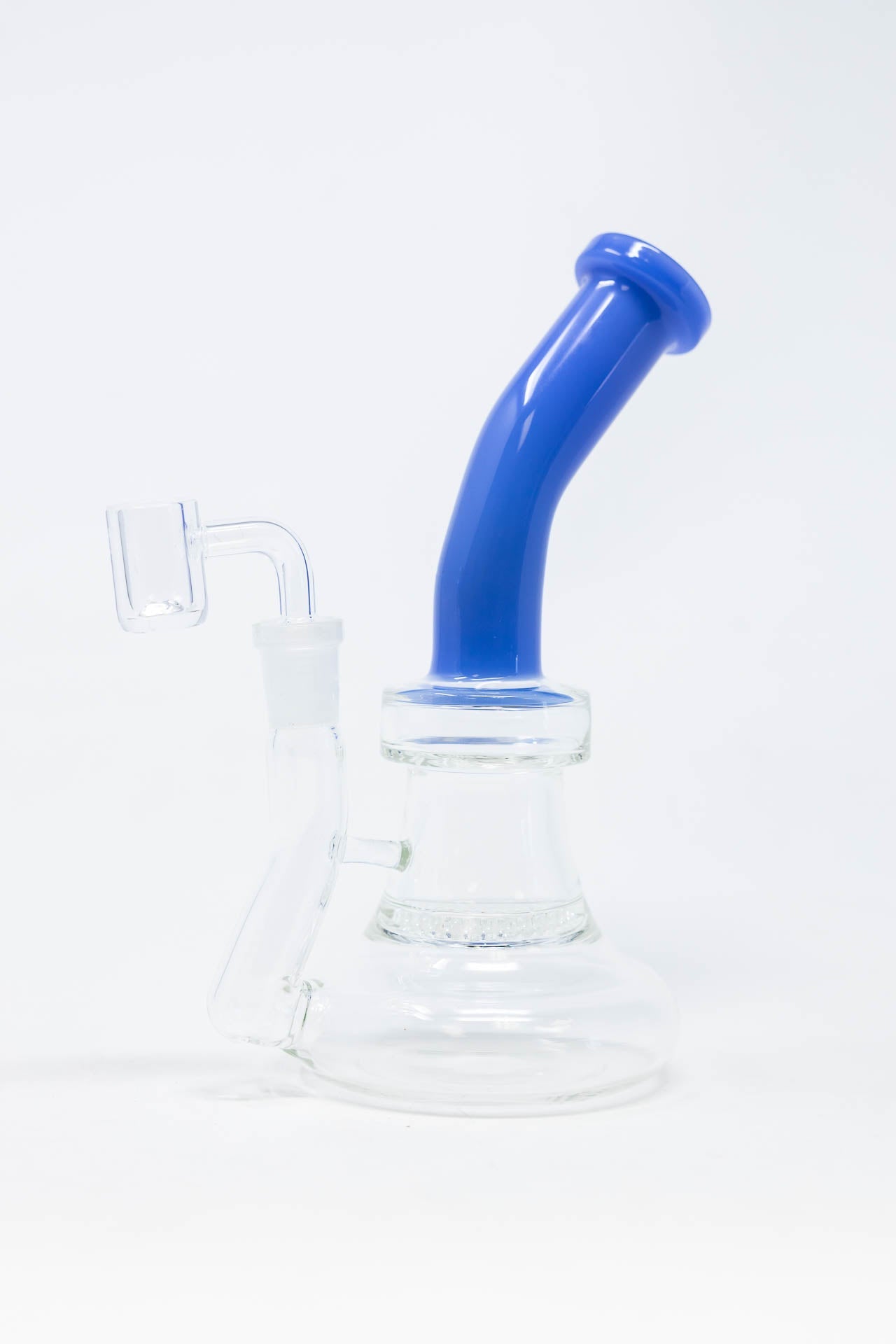 7" Honeycomb Blue Neck Shower Bend Dab Rig StonedGenie.com