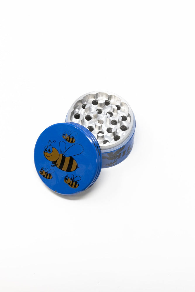 4 pc Magnetic Blue Bumble Bee Metal Grinder w/ Sharp Teeth