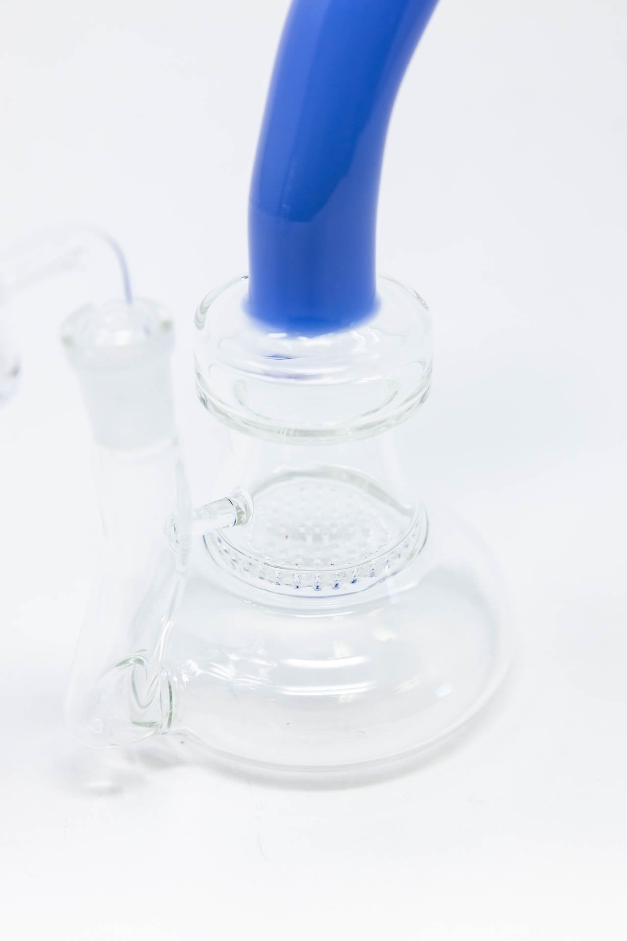 7" Honeycomb Blue Neck Shower Bend Dab Rig StonedGenie.com