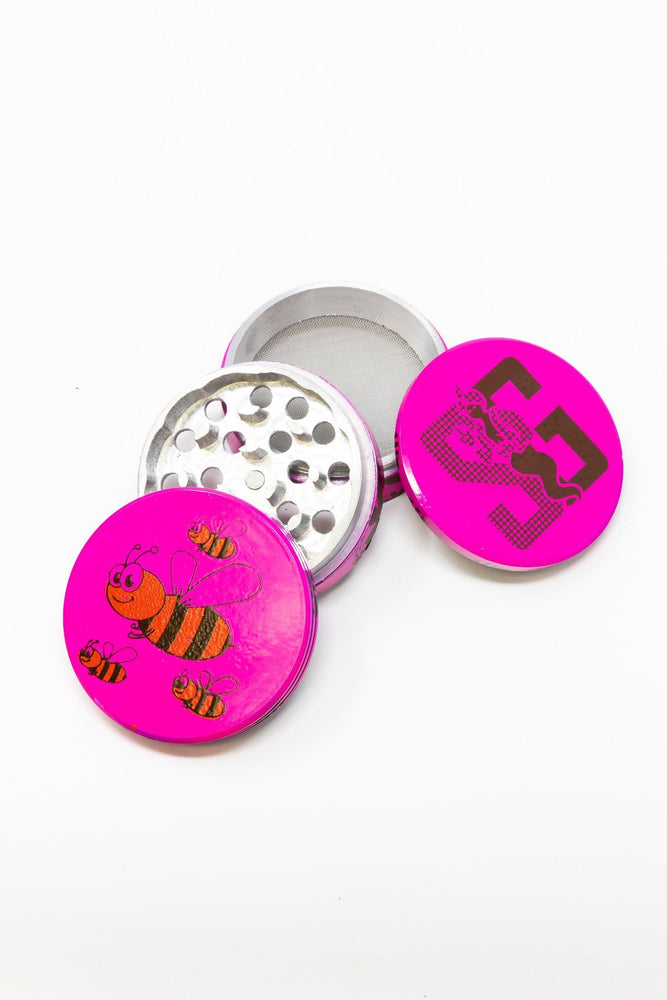 4 pc Magnetic Pink Bumble Bee Metal Grinder w/ Sharp Teeth